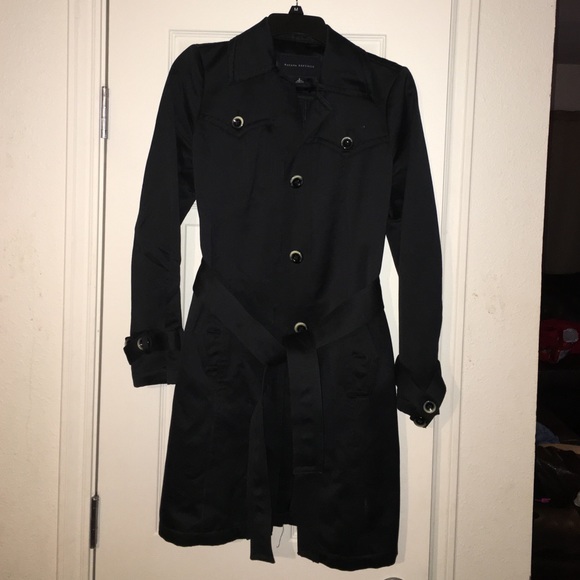 Black trench coat with belt