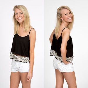 Black & White Cropped Tank