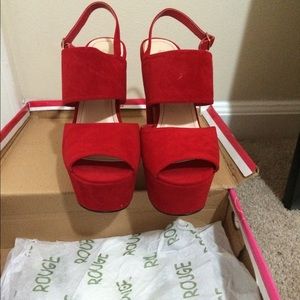 Sexy red platform heels