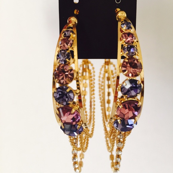 One of a kind Gold hoops with big studs