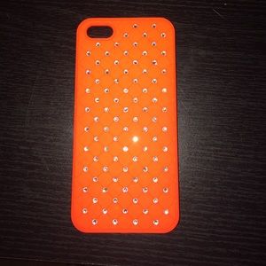 Orange Rhinestone iPhone 5s case