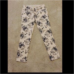 Floral print skinny jeans