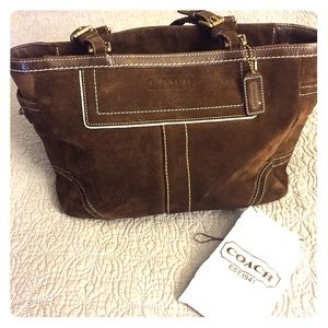Suede Coach Satchel