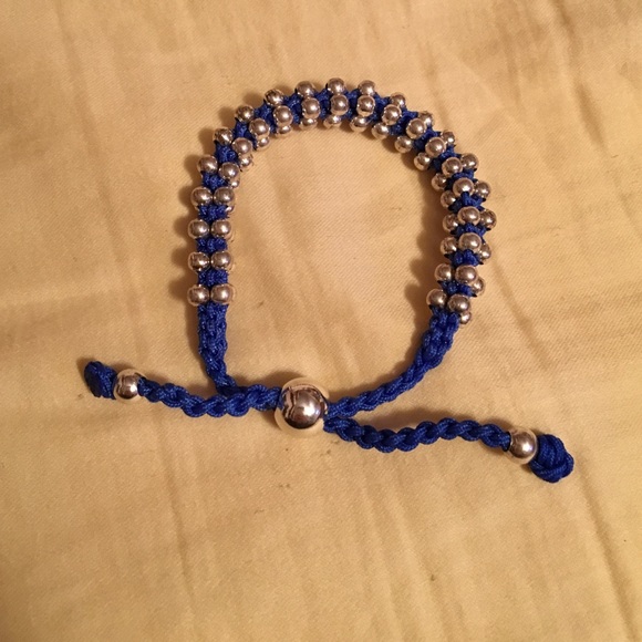 Blue and silver bracelet