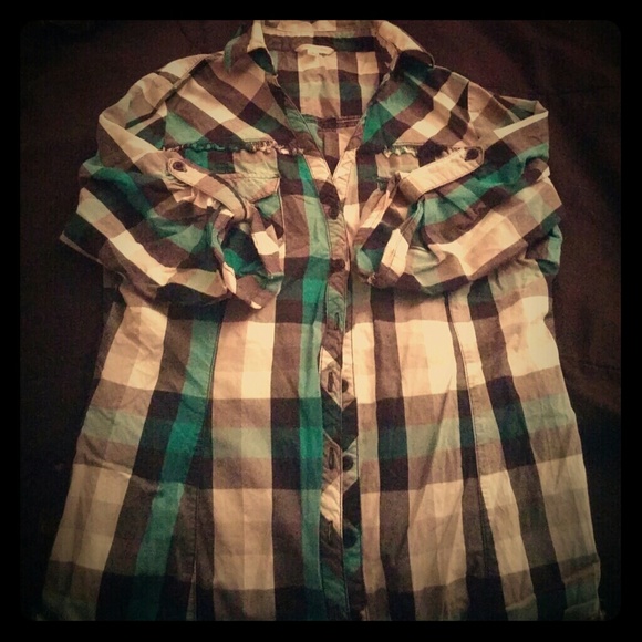 Bling button down top