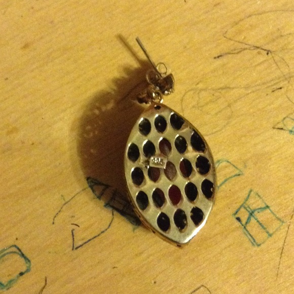 NATURAL RUBY TOPAZ EARRINGS - Picture 3 of 4