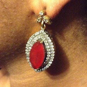 NATURAL RUBY TOPAZ EARRINGS