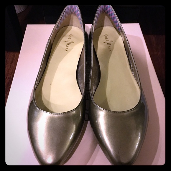 Cole Haan / Nike air flats in gold