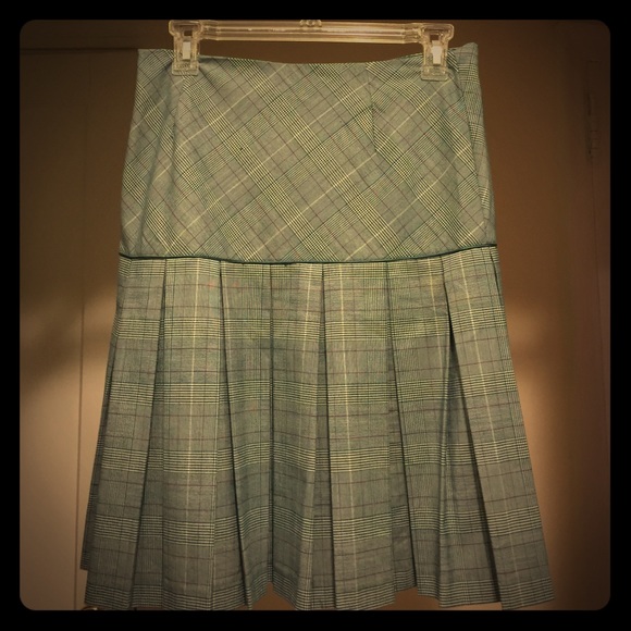Kenzie pleated plaid skirt