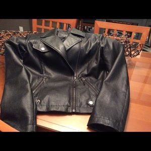 BLACK FAUX MOTO JACKET