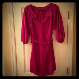 Perfect Purple Shift Dress With Belt