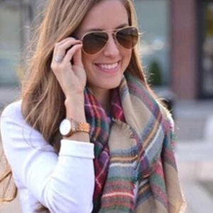 Infinity Blanket Oversized Shawl Plaid Scarf Wrap