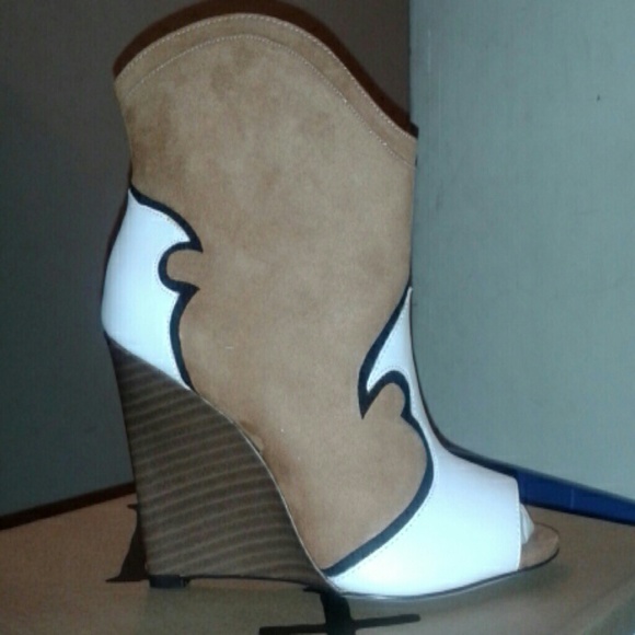Wedge open toe boots