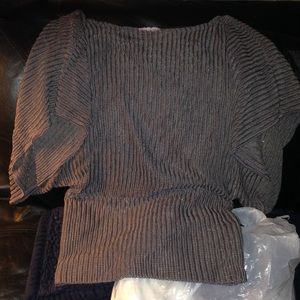 WOMENS gray mesh blouse size medium