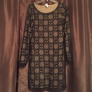 Black and Tan lace dress