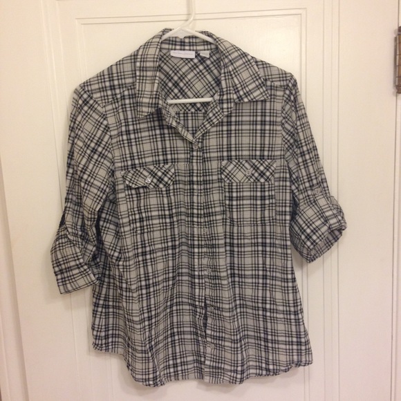Black and white plaid shirt - Picture 1 of 2