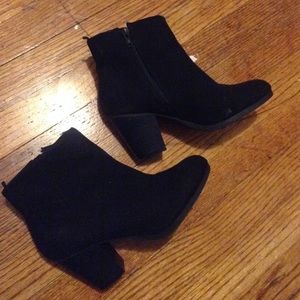 Faux suede booties