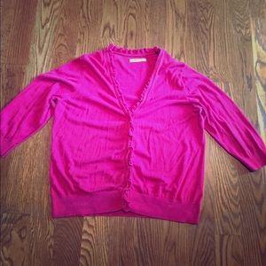 Ruffle front cardigan