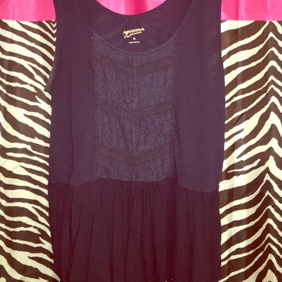 High low navy blue tank top