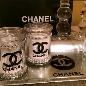 2 Mini Glass Canisters with Lids