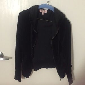 Juicy Couture Black Sequin Velour Hoodie
