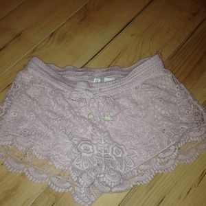 Light pink lace shorts
