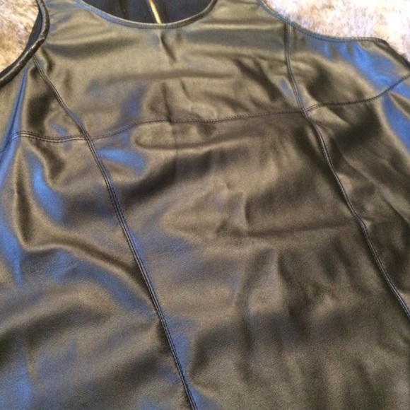 Black Faux Leather Statement Tank - Picture 4 of 4