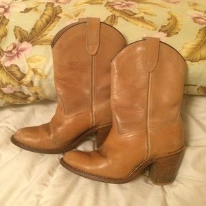 Tan leather boots