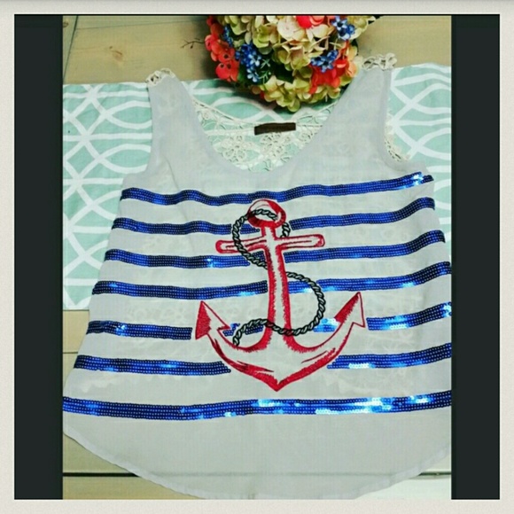 ⚓ Anchor lace back tank