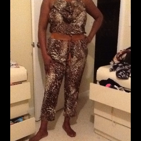 XOXO Pants - XOXO.Animal print jumpsuit