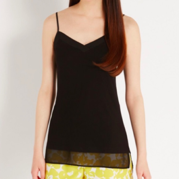 NWT Asos Chiffon Hem Top, Black