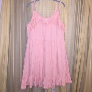 Pink lace detailed dress