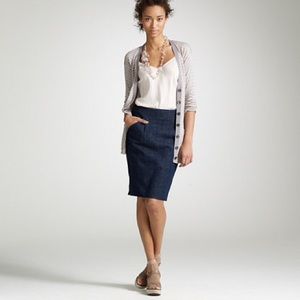 J. Crew Tailored Denim Pencil Skirt