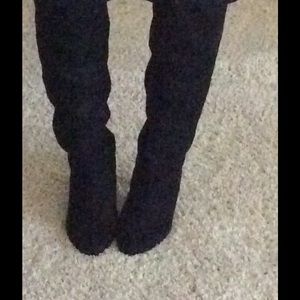 Suede Black Boots