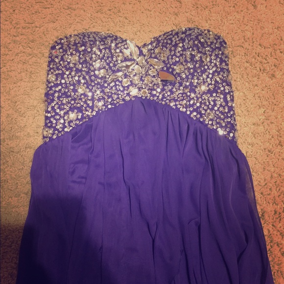 Purple high low formal dress