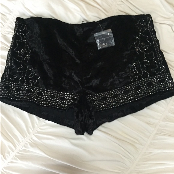 Ecote black beaded shorts