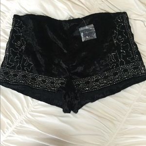 Ecote black beaded shorts