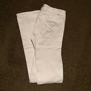 White AG fitted denim.