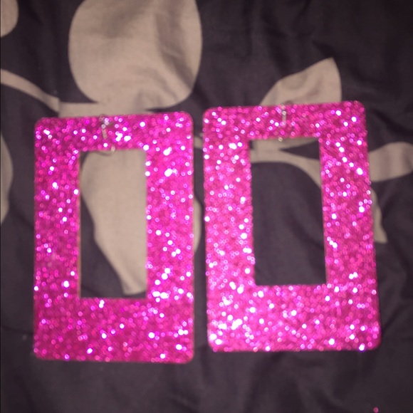 Jumbo sized pink earrings