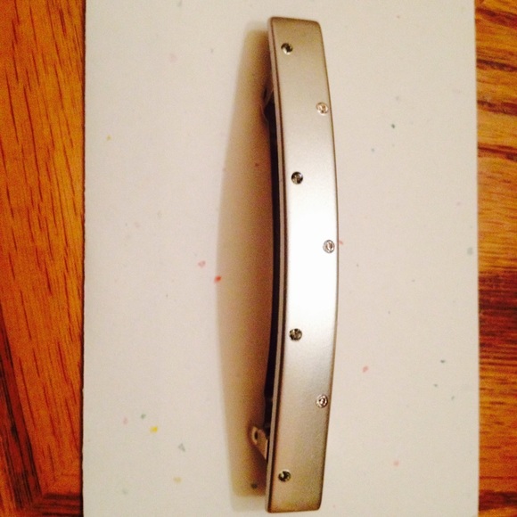 French Caravan Silver Barrette with rhinestones