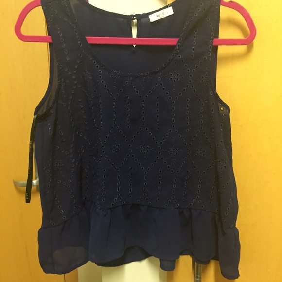 Navy baby doll top