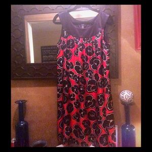 Alfani sleeveless Aline dress. 100 percent silk,