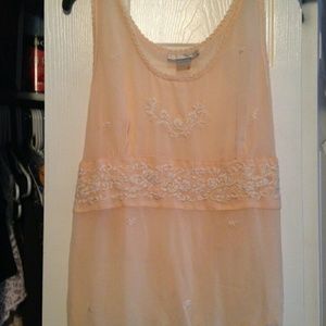 Pink sheer tank top