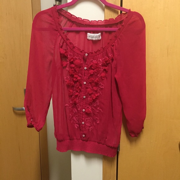 Abercrombie & Fitch pink baby doll blouse