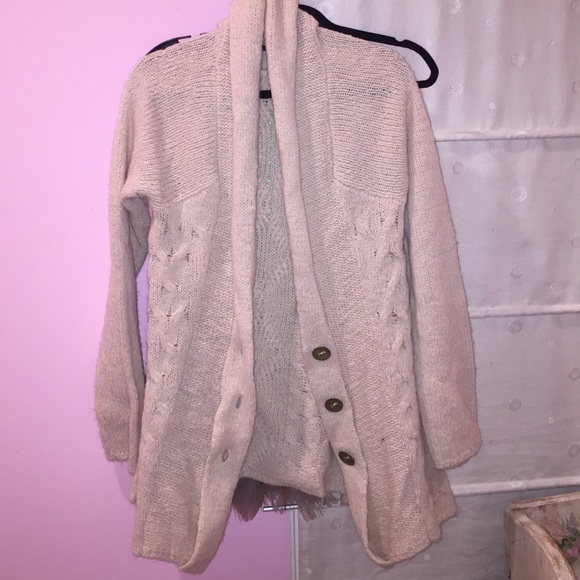 NWT Free People cream wrap sweater size large