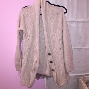 NWT Free People cream wrap sweater size large