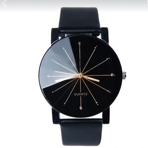 Gorgeous black leather watch!