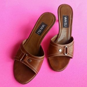 FINAL PRICE! VAN ELI Open-toe Mule Sandals - Brown