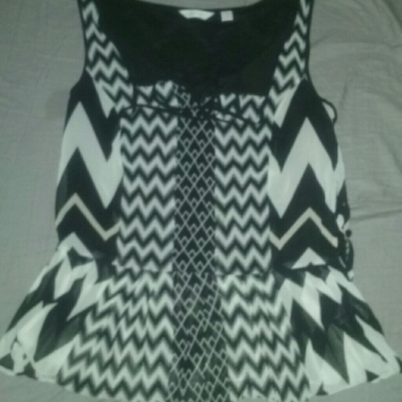 Black and White Blouse