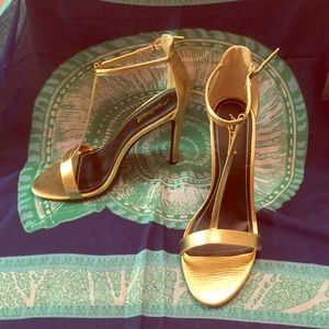 Strappy Gold Heels